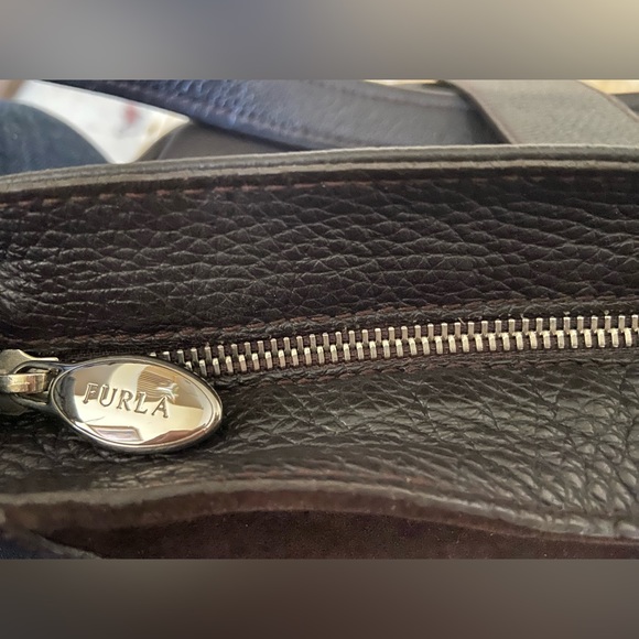 🇮🇹FURLA Coffee Brown Leather & Suede Shoulder Bag - Made in Italy 🇮🇹🇮🇹🇮🇹 - Picture 3 of 12
